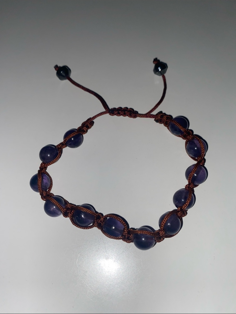 Handmade Purple Beaded Macrame Bracelet